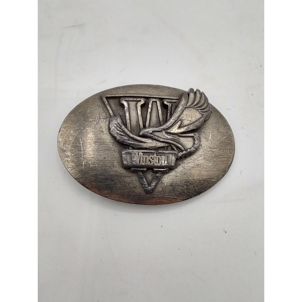 Vintage Winston Eagle Belt Buckle Silver Tone Oval Made in USA Tobacco‎ Promo